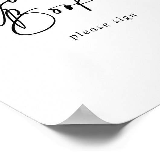 Gastboekkalligrafie Modern elegant gebak Poster (Hoek)