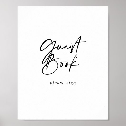 Gastboekkalligrafie Modern elegant gebak Poster (Voorkant)