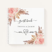 Gastboekpampas roos goudbruiloft notitieboek (Voorkant)