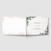 Gastboekverjaardag eucalyptusgroene glitter gastenboek (Volledig)