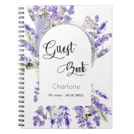 Gastboekverjaardagsfeest lavender violet bloemgoed notitieboek