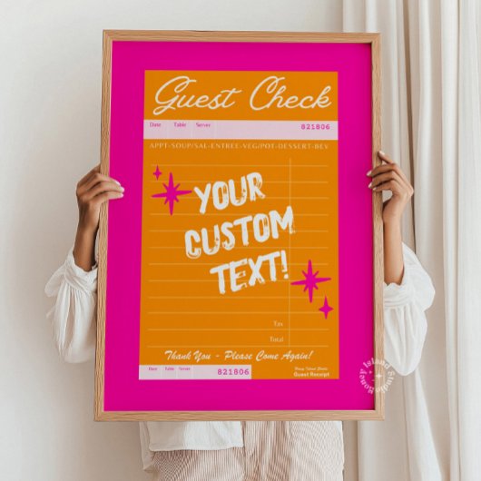 Gastcheck Gepersonaliseerde offerte Poster Preppy 
