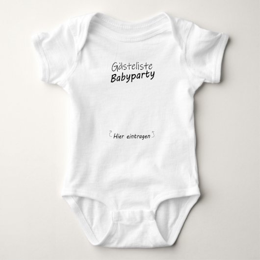 Gästebuch Babyparty Geburt Junge Mädchen Gästelist Romper (Voorkant)