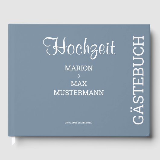 Gästebuch Hochzeit Dusty Blue 01 Gastenboek (Voorkant)