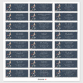 Gasten adreslabels in marineblauw sticker (Vel)
