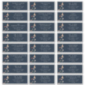 Gasten adreslabels in marineblauw sticker (Voorkant)