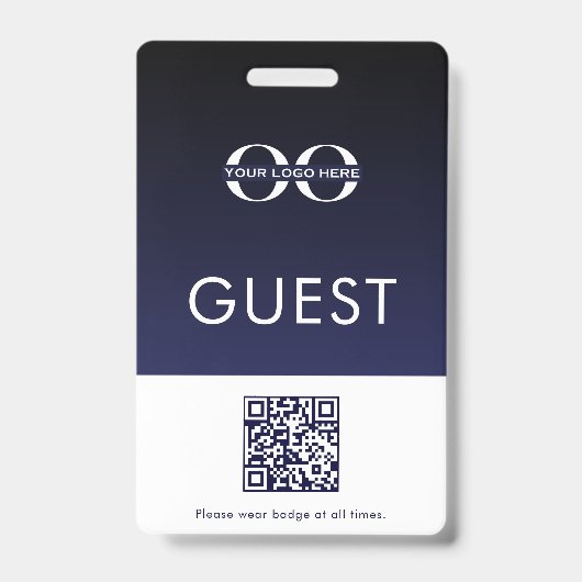 Gasten Badge Bedrijfslogo QR Code (Voorzijde)