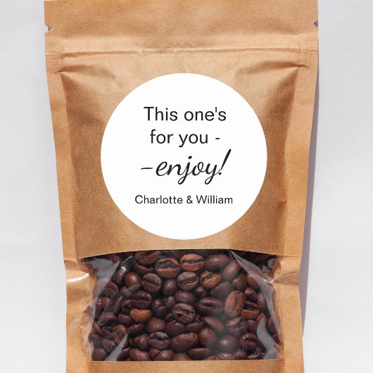 Gasten geven de voorkeur aan een zwart-witte bruil ronde sticker