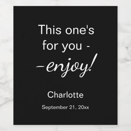 Gasten geven de voorkeur aan zwarte verjaardag wijn etiket (Enkel label)