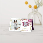 Gasten Gold Disco Elegant Photo Table Number Plaatskaartje (Achterkant)