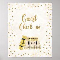 Gasten inchecken Bruidsdouche Bord