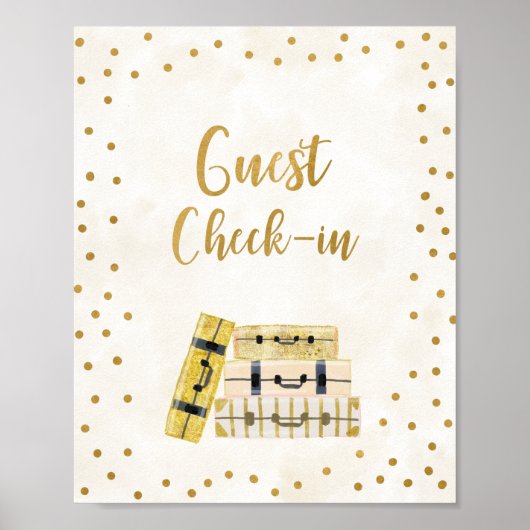 Gasten inchecken Bruidsdouche Bord Poster (Voorkant)