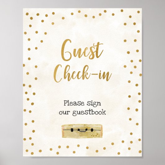 Gasten inchecken Bruidsfeest Bord Poster (Voorkant)