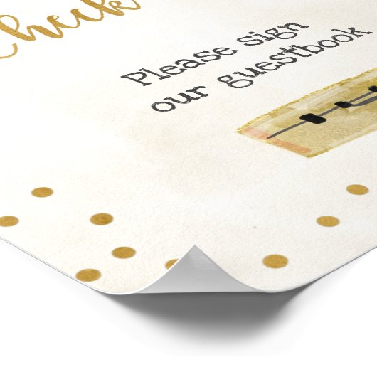 Gasten inchecken Bruidsmeisjesfeest Bord Poster (Hoek)