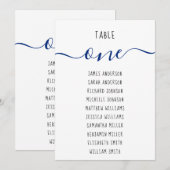 Gasten Namen & Blauw Script 5x7 Tafel Zitbord Kaart (Voorkant / Achterkant)