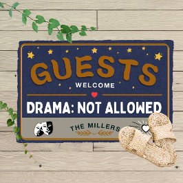 Gasten welkom - Drama niet toegestaan voor gezinne Deurmat