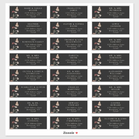 Gasten Zwarte Adreslabels Sticker