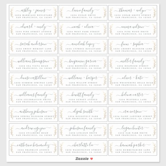 Gastenadreslabels: BESTELLEN OP 14" of 8" Sticker (Vel)