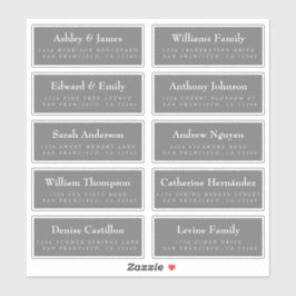 Gastenadreslabels: BESTELLING OP 8" of 6" Sticker