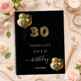 Gastenboek 30ste verjaardag zwart goud luipaardpri notitieboek