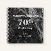 Gastenboek 70e verjaardagsfeest marmer notitieboek (Voorkant)
