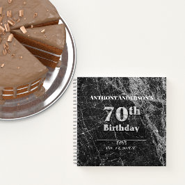 Gastenboek 70e verjaardagsfeest marmer notitieboek