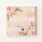 Gastenboek 80ste verjaardag pampasgras roze goud notitieboek (Achterkant)