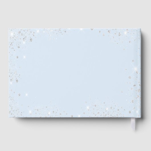 Gastenboek 90e verjaardag lichtblauw zilver (Achterkant)