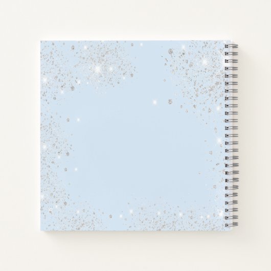 Gastenboek 90e verjaardag lichtblauw zilver notitieboek (Achterkant)