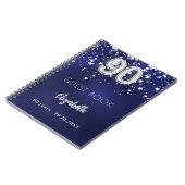 Gastenboek 90e verjaardag navy blauwe zilveren ste notitieboek (Linkerzijde)