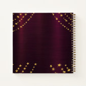 Gastenboek afstuderen bordeaux gouden sterren notitieboek (Achterkant)