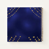 Gastenboek afstuderen navy blauw gouden sterren notitieboek (Achterkant)