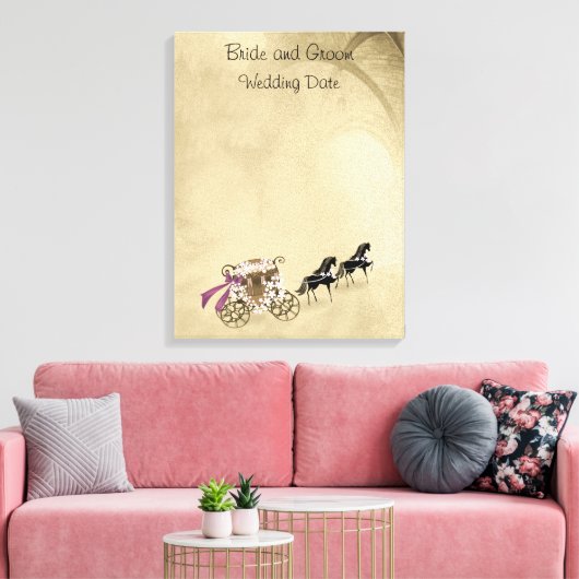 Gastenboek Alternatieve koets en paarden Canvas Afdruk (Insitu (Woonkamer))