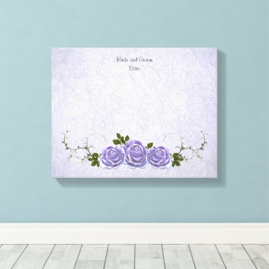 Gastenboek Alternatieve Lavendel Rozen Canvas Afdruk (Insitu (Houten vloer))