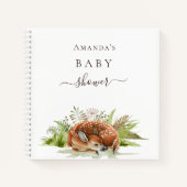 Gastenboek baby shower bosdieren herten schattig notitieboek (Voorkant)