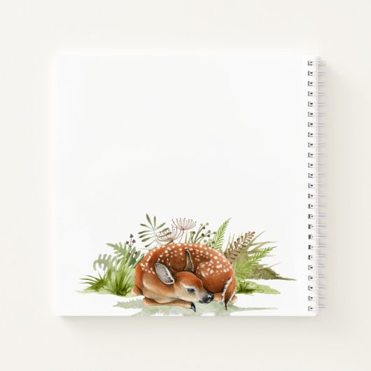 Gastenboek baby shower bosdieren herten schattig notitieboek (Achterkant)