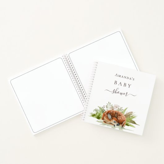 Gastenboek baby shower bosdieren herten schattig notitieboek (Binnen)