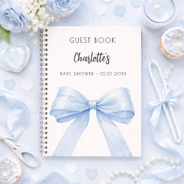 Gastenboek Baby Shower lint blauwe crème ivoor jon Notitieboek