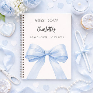 Gastenboek Baby Shower lint blauwe crème ivoor jon Notitieboek