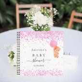 Gastenboek baby shower roze teddybeer meisje notitieboek