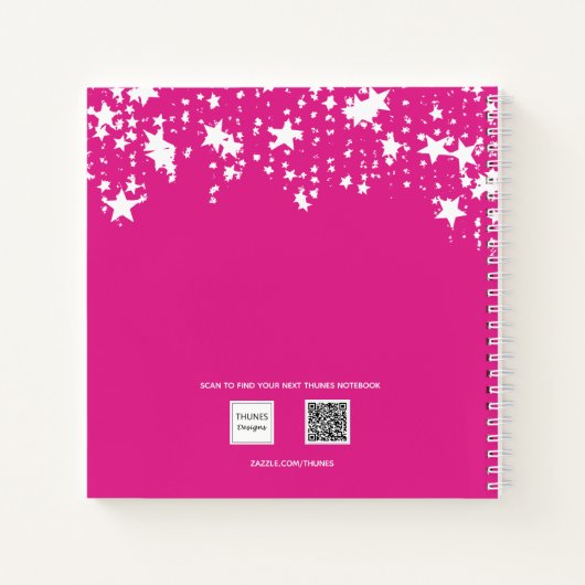 Gastenboek baby shower roze witte sterren meisje notitieboek (Achterkant)