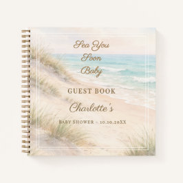 Gastenboek Baby Shower strand Sea You Soon Notitieboek