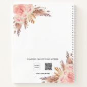 Gastenboek baby shower teddy pampas grass roze notitieboek (Achterkant)