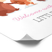 Gastenboek baby shower vingerafdrukken bosroze poster (Hoek)