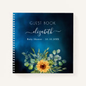 Gastenboek baby shower zonnebloemen blauw sky notitieboek (Voorkant)
