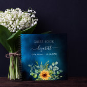 Gastenboek baby shower zonnebloemen blauw sky notitieboek