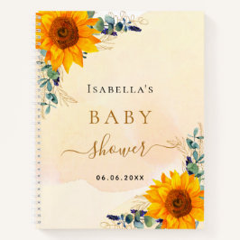 Gastenboek baby shower zonnebloemen notitieboek