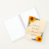Gastenboek baby shower zonnebloemen notitieboek (Binnen)