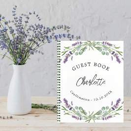 Gastenboek bevestiging lavendel paars eucalyptus notitieboek