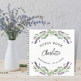 Gastenboek Bevestiging lavendel paars eucalyptus Notitieboek